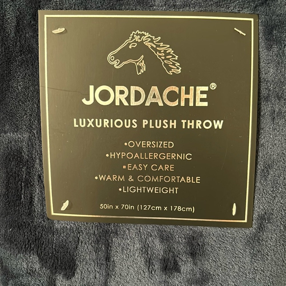 Navy Blue Plush Throw